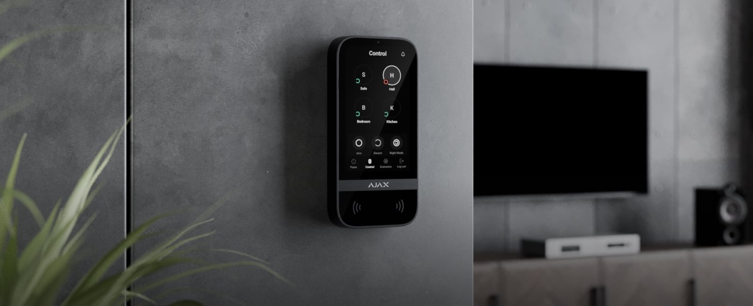 Smart security keypad installation at Emotive AV Cornwall
