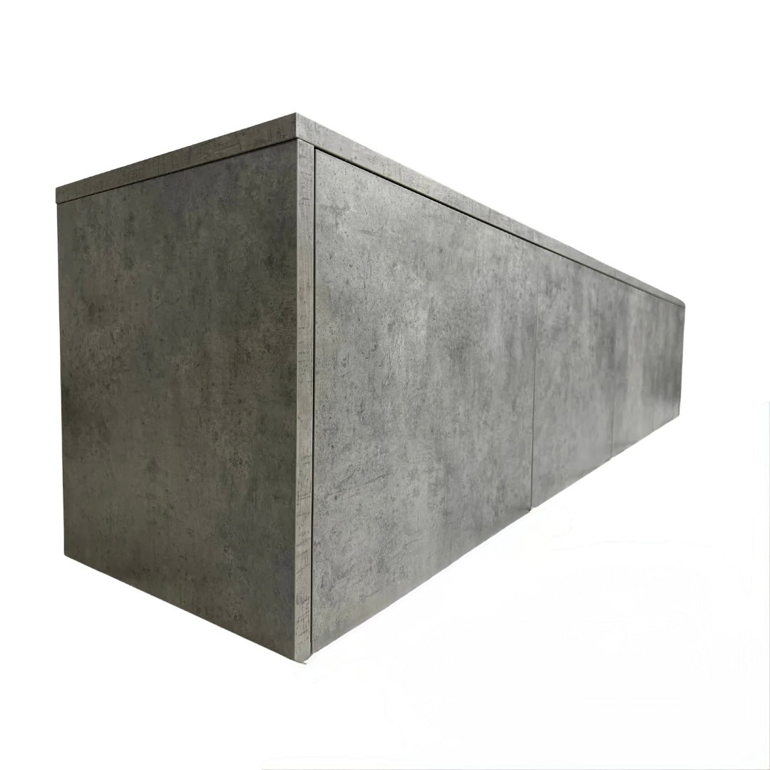 Media Wall Floating TV Unit - 2.4 Metre - Light Grey