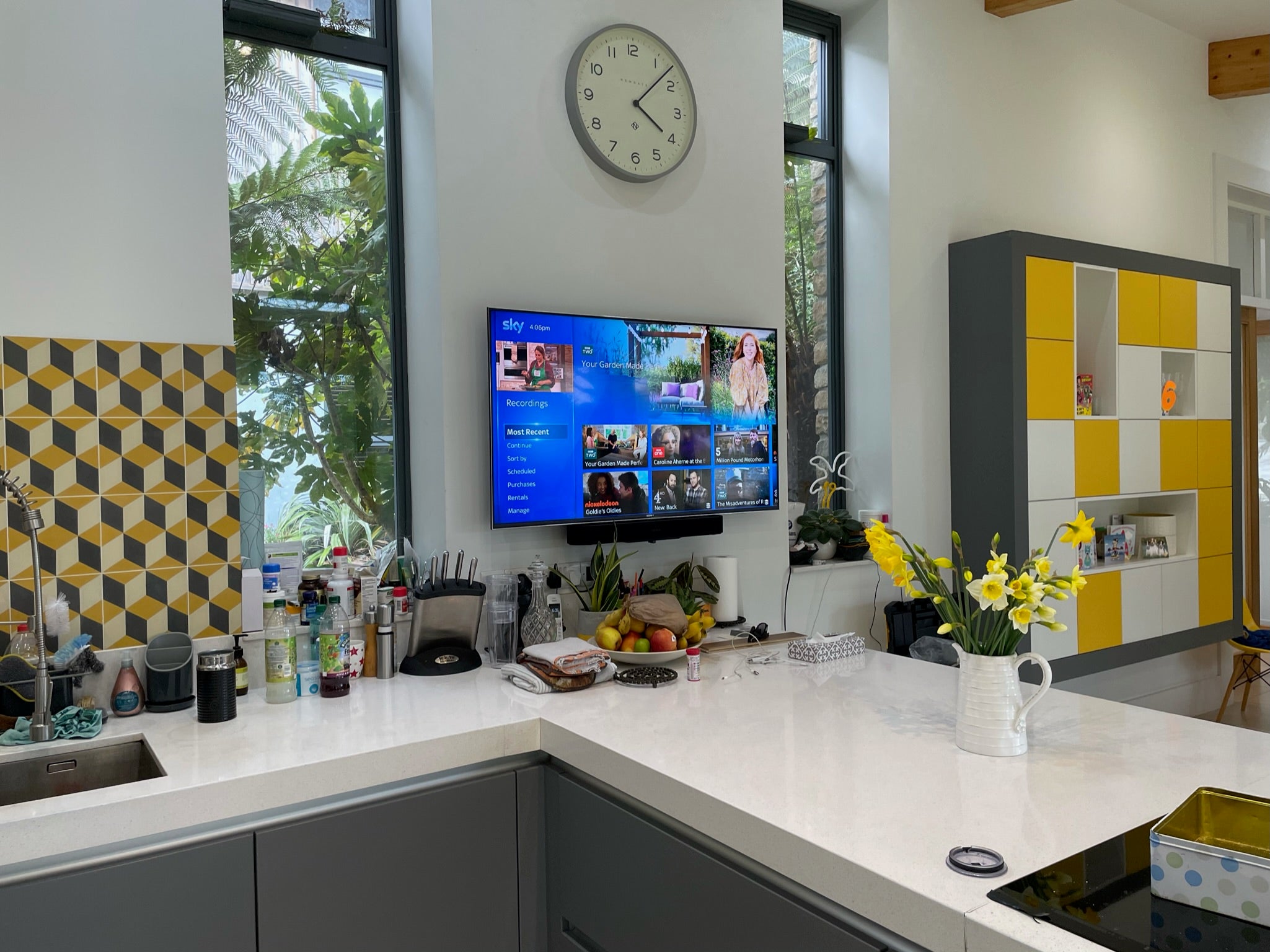 Professional kitchen TV Wall mounting at Emotive AV Cornwall