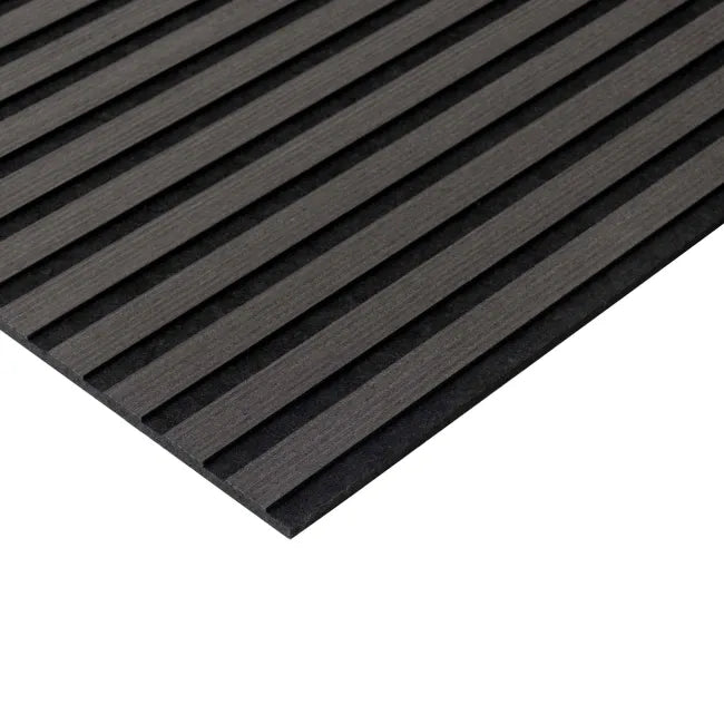 Noir Black Acoustic Wood Wall Panel Low Profile