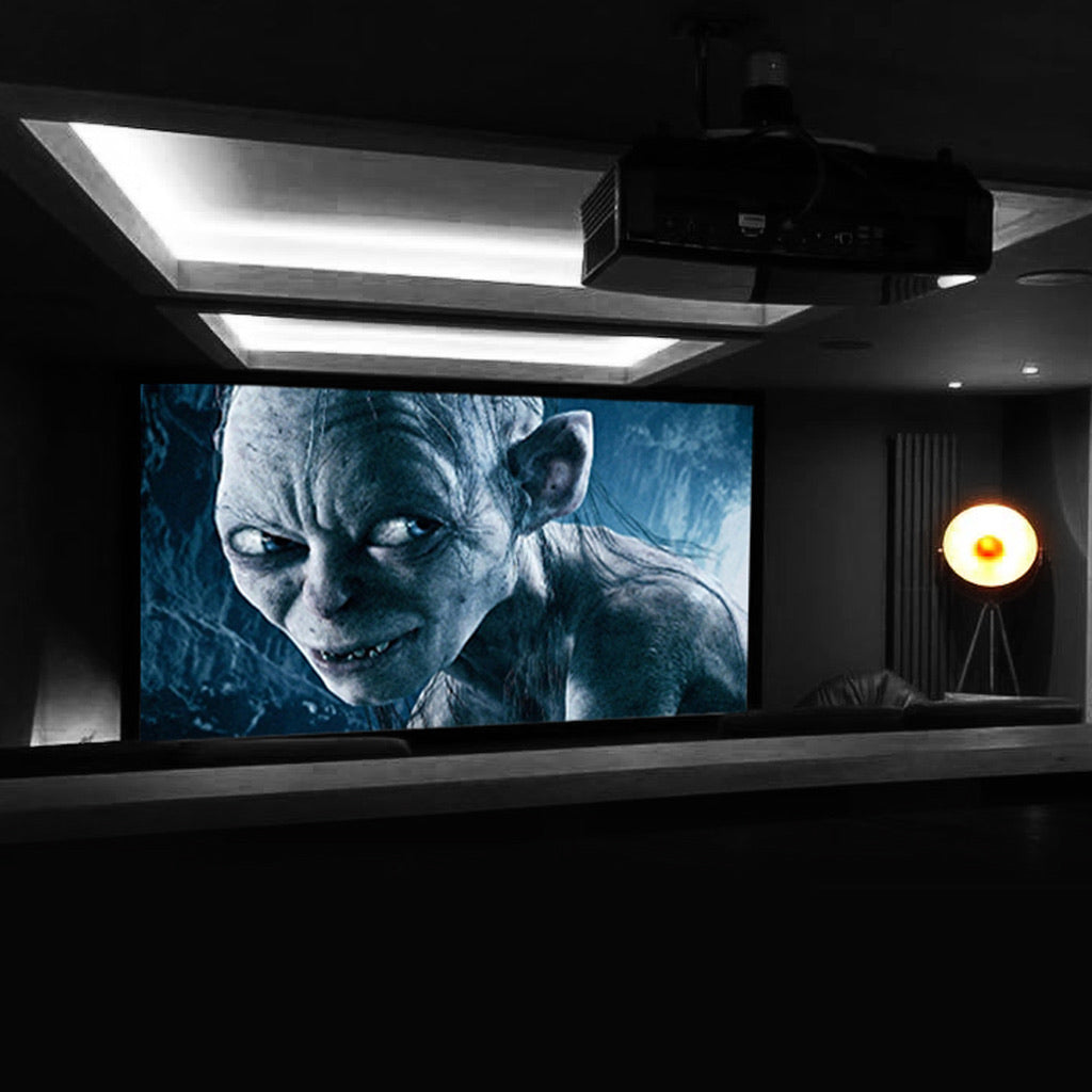 Cinema Room installation with Dolby Atmos audio and 4k projector at Emotive AV Cornwall